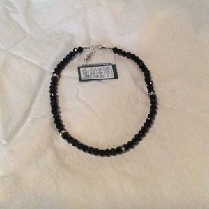 Black and Rhinestone 16” Necklace